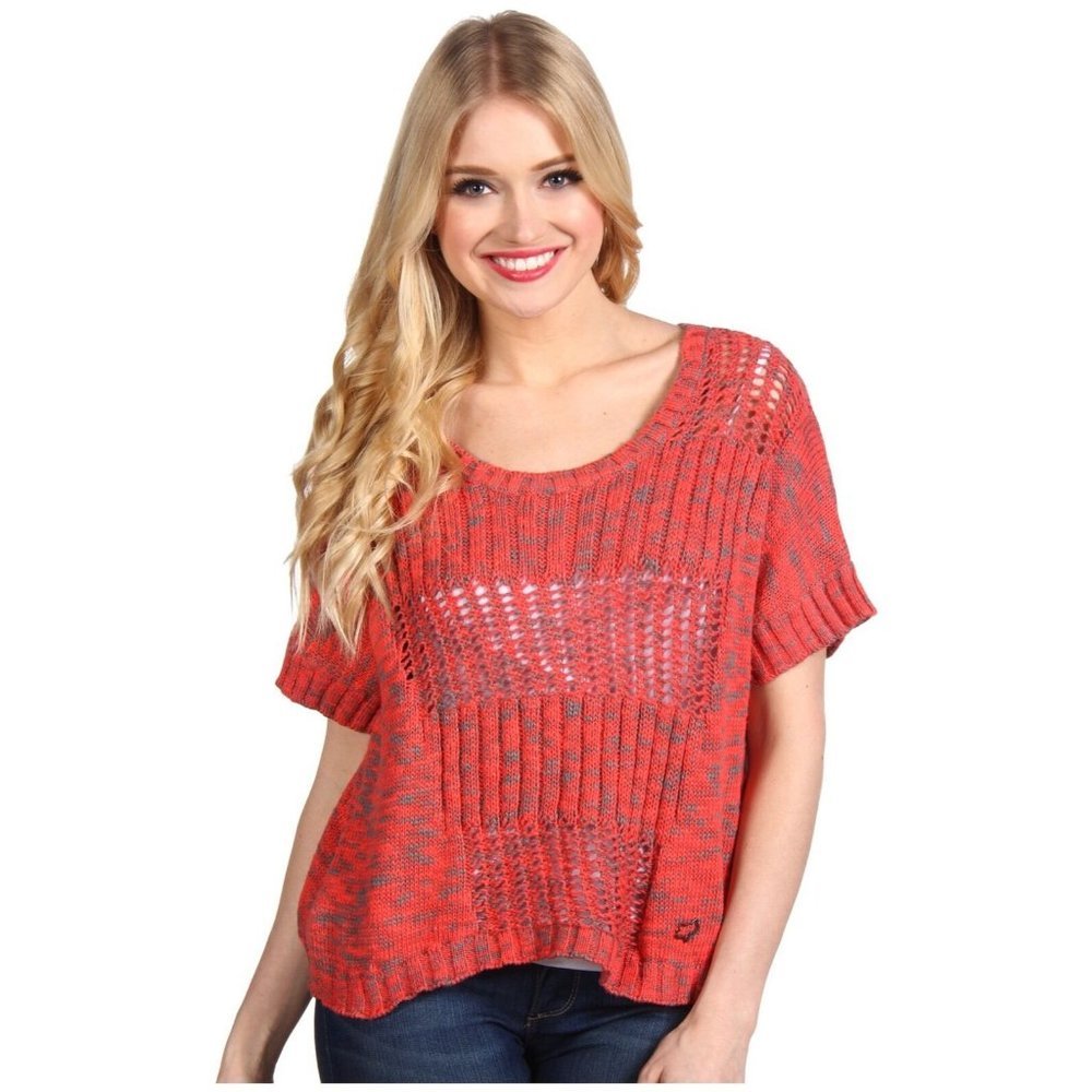 $59 Fox Racing Women's Blazed Tow Tone Sweater In Merlot Size M